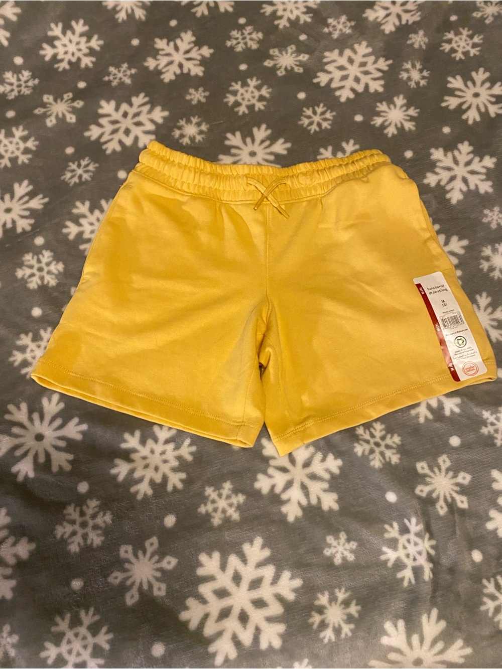 wonder nation Men's Bright Yellow Athletic Drawstring Shorts